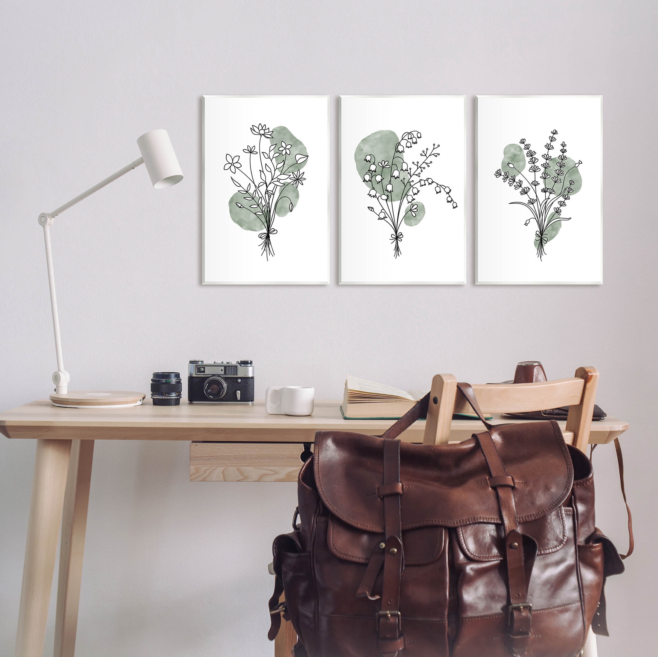 Stupell Industries Boho Flower Herb Bunches Graphic Art Unframed Art Print Wall Art, Set of 3, Design by JJ Design House LLC