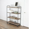 thumbnail image 4 of Contemporary Home Living 51" Brown and Gray 4 Tier Shelf Cart with Wheels, 4 of 4