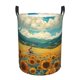 thumbnail image 1 of Balery Field Style Bicycle Young Sunflower Cesta de ropa redonda con asas, impermeable, independiente, para ropa, juguetes, dormitorio y familia-Small, 1 of 6