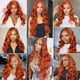 thumbnail image 2 of Extensiones de cabello QEUOPE Orange Body Wave Remy Hair #350, 2 of 8
