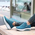 thumbnail image 3 of Puntoco Women Sandals Clearance，Women Casual Sport Walking Flats Height Increasing Swing Wedges Shoe Blue, 3 of 8