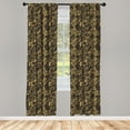 thumbnail image 3 of Ambesonne Ethnic Curtains, Traditional Folk Retro, Pair of 28"x84", Black Cream, 3 of 5