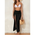 thumbnail image 6 of Eytino Women's Swimsuit Cover Up High Slit Sarong 2025 High Waisted Maxi Beach Skirt Bathing Suit Bottom Swim Coverup Black XL, 6 of 7