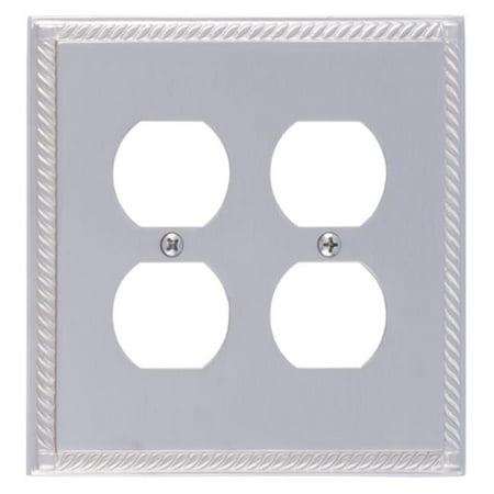 Satin Brass Double Handlebar - BRASS Accents M06-S8560-619 Georgian Double Outlet Satin Nickel Switchplates