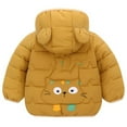 Girls Puffer Jacket Cute Print Warm Puffy Coats with Bear Hooded Zip Up