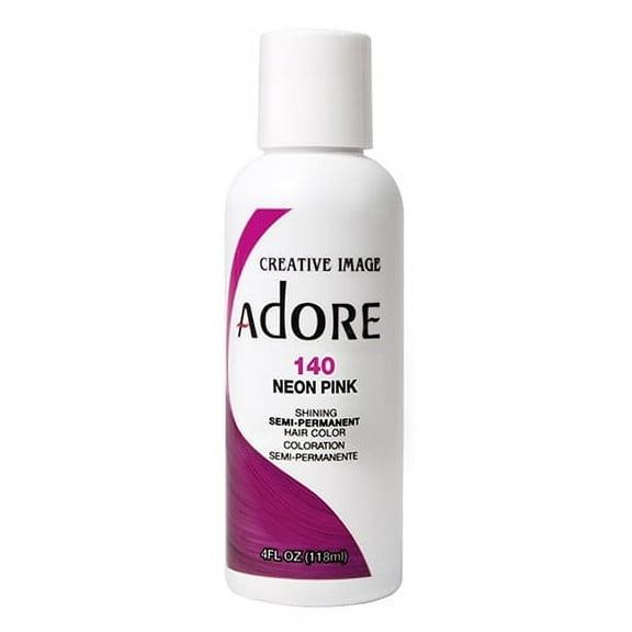 Neon Pink Semi-Permanent Haircolor # 140 By Adore , 4 Oz, 2 Pack