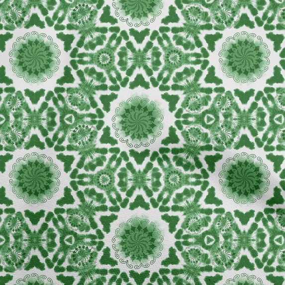 oneOone Cotton Silk Green Fabric Asian Tie And Dye Craft Projects Decor Fabric Printed By The Yard 42 Inch Wide
