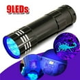 thumbnail image 1 of Flmtop Mini Aluminum Multifunction UV Ultra Violet 9 LED Flashlight Torch Light Lamp, 1 of 5