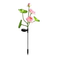thumbnail image 2 of Lámpara de jardín solar de loto, decoración exterior para paisaje con tres cabezas de flor de luz suave, diseño de plástico impermeable tipo enchufe., 2 of 7