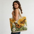 thumbnail image 5 of Quilted Tote Bag for Women Large Beach Shoulder Purse Handbag Floral Print Top Handle Satchel for Travel Work 12.2*15", 5 of 5