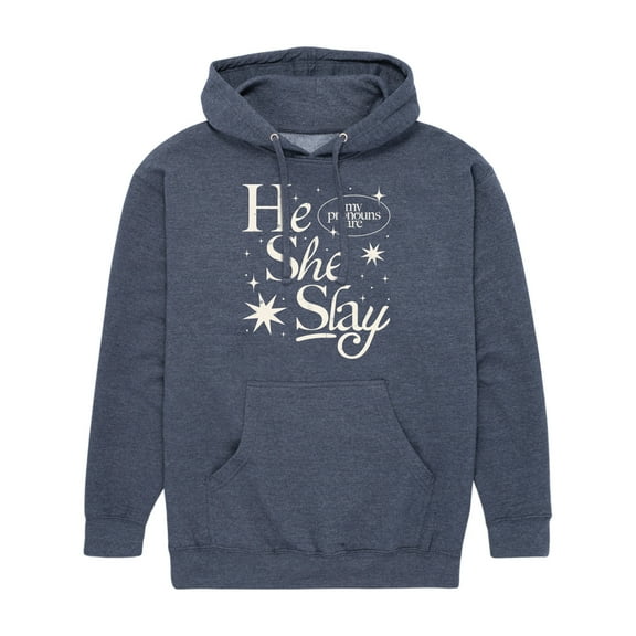 Instant Message - He She Slay - Men's Pullover Hooded Fleece Sweatshirt