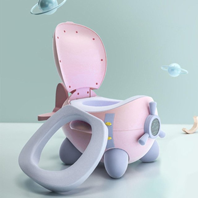 Bonito Asiento de Inodoro para Niños Pequeños, Asiento de Inodoro de Emergencia, Asiento de Inodoro Antideslizante, Cómodo Cojín de Asiento, Orinal Pa Rosado CUTICAT Asiento para niños