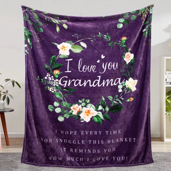DAJU Gifts for Grandma I Love You Grandma Birthday Gifts Christmas Grandma Gifts from Grandkids Fleece Blanket(30*40inch)