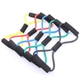 thumbnail image 3 of HLONK 4 PCS Gym 8 Word Chest Developer Rubber Latex Resistance Bands Pulling Rope Exercise Stretch Fitness Yoga Tube, 3 of 12