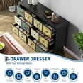 thumbnail image 4 of Roromall 6 Drawer Dresser for Bedroom, Wooden Chest of Drawers, Retro Floral Pattern Dresser, Farmhouse Dressers for Living Room, Hallway, Entryway, 4 of 9