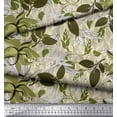 thumbnail image 2 of Soimoi White polyester Crepe Fabric Artistic Leaves Printed Craft Fabric by the Yard 52 Inch Wide, 2 of 5
