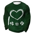 thumbnail image 2 of Ceisia Men's St. Patrick's Day Heart Shamrock Waffle Knit Top | Long Sleeve Crew Neck Casual Tee Gifts, 2 of 3