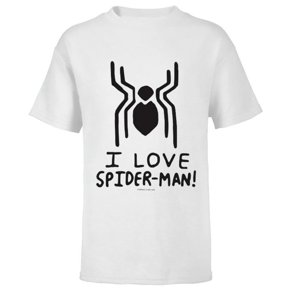 Marvel Spider-Man: No Way Home I Love Spider-Man - Short Sleeve T-Shirt for Kids – Customized-White