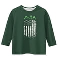 thumbnail image 4 of Girls St Patricks Day Shirt with USA Flag & Shamrocks, Soft Long Sleeve Graphic Tee for Kids Kids to Teens,Size 7-8T, 4 of 5