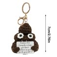 thumbnail image 4 of Lindo Llavero Tejido A Mano Apoyo Emocional Muñeca Tejer Pepinillos (Dark Poo), 4 of 4