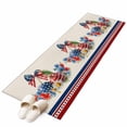 thumbnail image 2 of Independence Day Cherry Washable Runner Rugs 2'x6', Patriotic Red Blue Star Flower Bow Stripe Linen Low Pile Throw Entryway Rug Non-Slip Sturdy Edge Binding Carpet for Indoor Bedside Entrance Bedside, 2 of 9