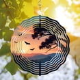 thumbnail image 3 of Metal Hanging Wind Spinners with Abstract Concentric Circular Patterns - Vibrant Yard and Garden Decor for Serene Outdoor Spaces, 3 of 6