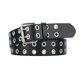 thumbnail image 1 of Cinturones de cuero con ojales para mujeres, cinturones negros para mujeres y hombres con agujeros para remaches, 1 of 4