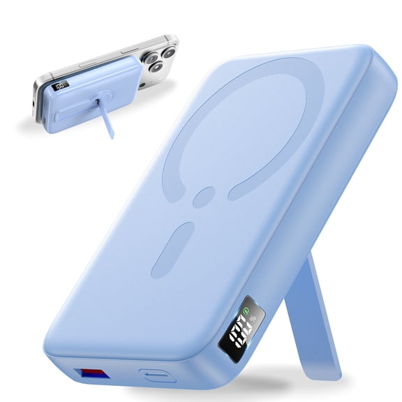 Magnetic Wireless Portable Charger, 12000mAh Power Bank, Fast Charging Battery Pack Compatible for iPhone 18/17/16/15/14/13, Blue