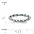 thumbnail image 5 of Sterling Silver Stackable Expressions Blue Topaz Braided & Twisted Ring Size 5, 5 of 5