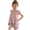 thumbnail image 2 of Stamzod Girls Summer Outfits 2 Piece Floral Tank Top and Short Sets Cute Clothes for Girls Pink 3-4 Years, 2 of 9