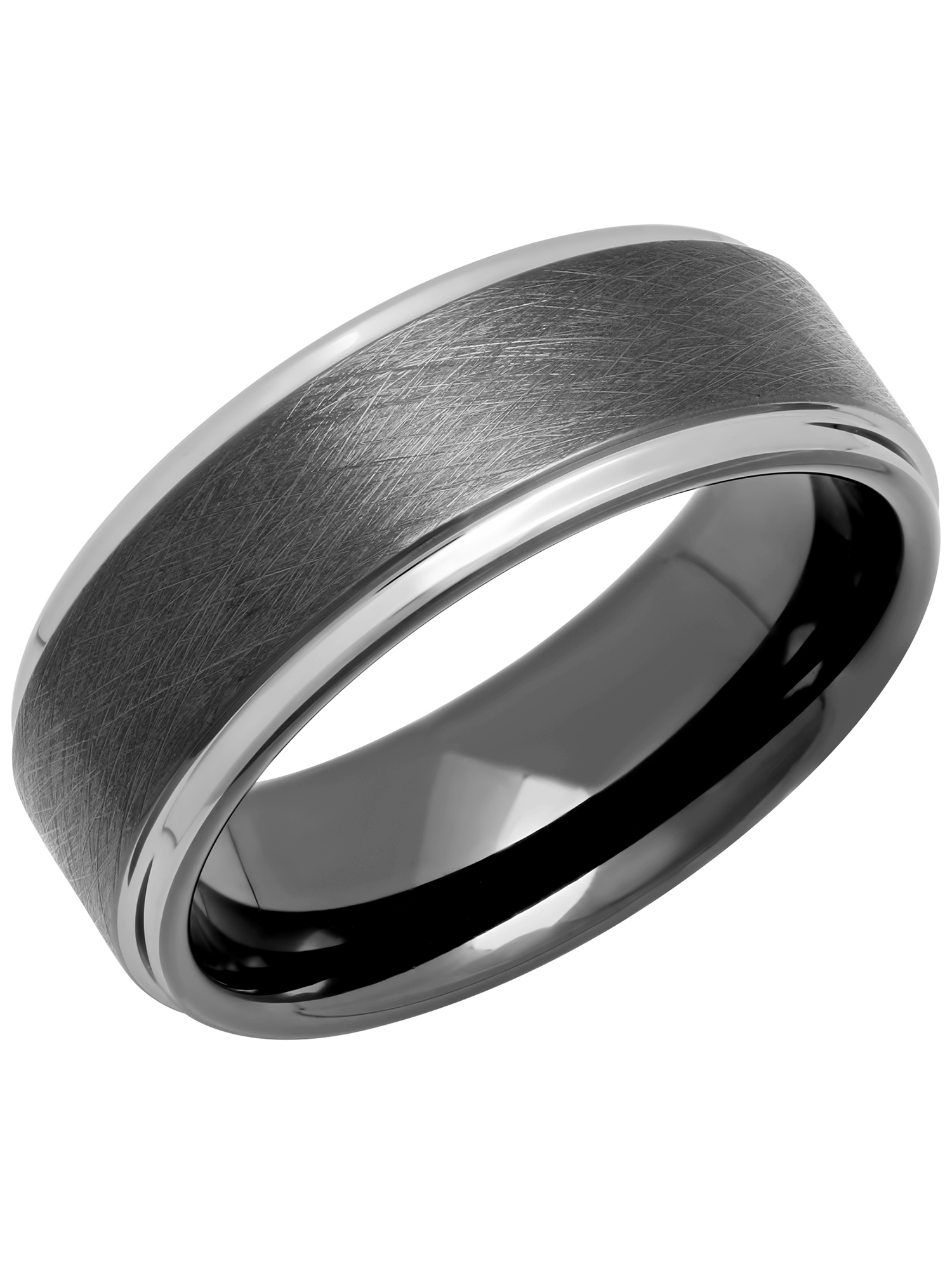 Brilliance Fine Jewelry Men's TwoTone Tungsten Frozen Finish Wedding Ring Band
