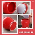 thumbnail image 2 of Petit Pot en Céramique Rouge avec Couvercle, Bocal à Café Petit, Bocaux à Thé Rouges Pots en Céramique Rouges, Bocal à Thé en Porcelaine Bocal avec Couvercle Bocal de Conservation des Aliments Contenant pour Aliments Secs pour Biscuit Grain de Café, 2 of 8