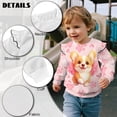 thumbnail image 6 of Garronmavis Cute Corgi Pullover Sweatshirt Stylish Casual Long Sleeve Fall Winter Tops Breathable Pullover Drop Shoulder Sweater Top 2T Girls Crewneck Sweatshirt for Daily Life, 6 of 7