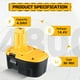 thumbnail image 2 of Batería Ni-MH de 14,4 V, 4,8 Ah, paquete de 2 unidades de repuesto para Dewalt, 2 of 7