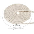 thumbnail image 2 of Uxcell 1/2"x16' Natural Twisted Cotton Rope 3 Strand Soft Craft Rope with Drawstring Bag Beige 2 Pack, 2 of 6