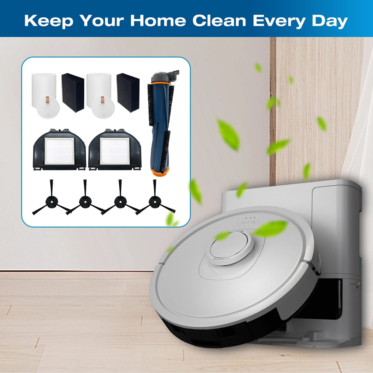Home Times Replacement Parts Set Compatible with Shark Matrix RV2302AE Robot Vacuum RV2302AE RV2310 RV2310AE AV2310 AV2310AE RV2300 RV2300S RV2320S UR2350AE HEPA Filter Main Brush Side Brushes