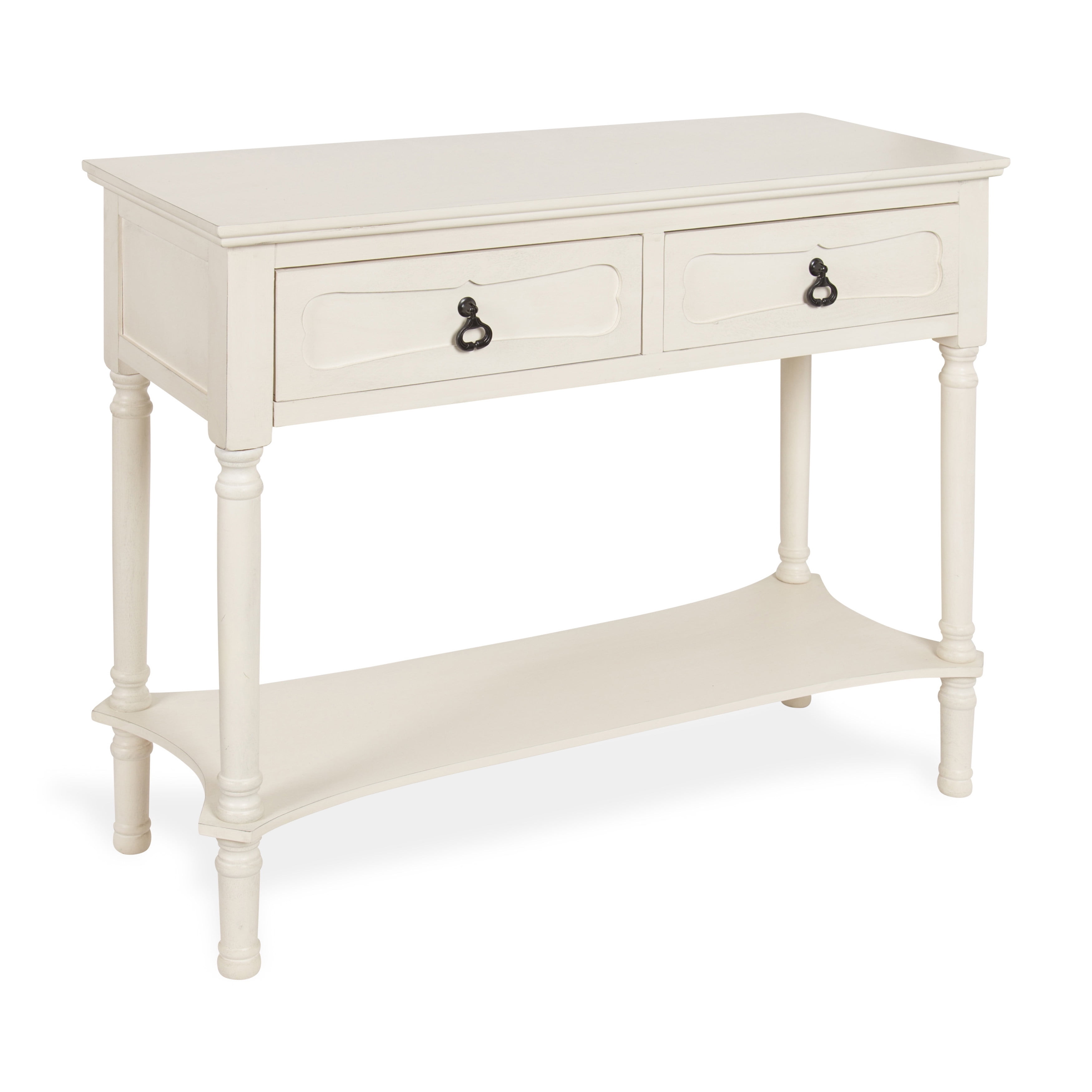 Kate and Laurel Marcella Wood Console Table with 2 Drawers and Shelf