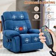 thumbnail image 5 of ALEAVIC Recliner Chair with Heat and Massage, Manual Recliner Chairs for Adults, Blue, 5 of 8