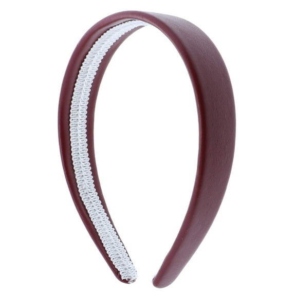 Red 1 Inch Wide Leather Like Headband Solid Hair band for Women and Girls