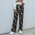 thumbnail image 4 of autumn/winter new style lace-up casual trousers fashion loose lace-up Christmas print pants, 4 of 7