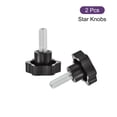 thumbnail image 3 of Uxcell 2Pcs Star Knobs, M12x30mm Plastic Hex Shaped Clamping Handle Screw Knobs, Hand Tightening Star Screw Knob, 3 of 6