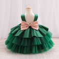 thumbnail image 4 of Toddler Girl Dress Sleeveless Tulle Flower Girl Dress with Bow Princess Party Birthday Wedding Pageant Gown for Kids Children, 4 of 4