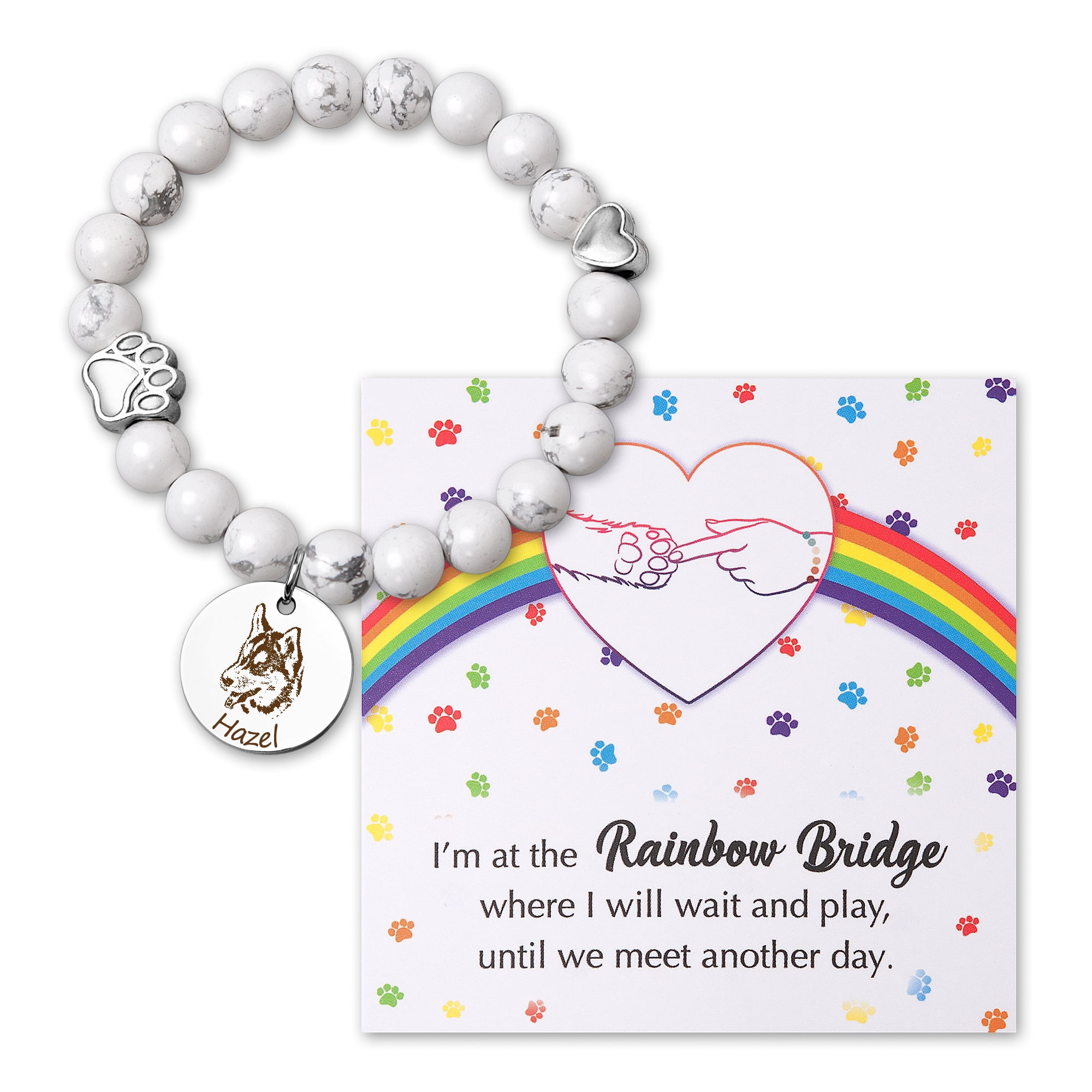 Personalized Aquamarine 22mm Pet Portrait Bracelet - The Dog Memorial Gift - Rainbow Bridge Pet Memorial Bracelet - Personalized Pet Memorial Jewelry - Custom Dog Remembrance Gift Pet Sympathy Gift