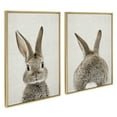 thumbnail image 2 of Kate and Laurel Sylvie Bunny Portrait on Linen and Bunny Tail on Linen Framed Canvas Wall Art Set by Amy Peterson Art Studio, 2 Piece 23x33 Bright Gold, Cute Animal Art for Wall, 2 of 6