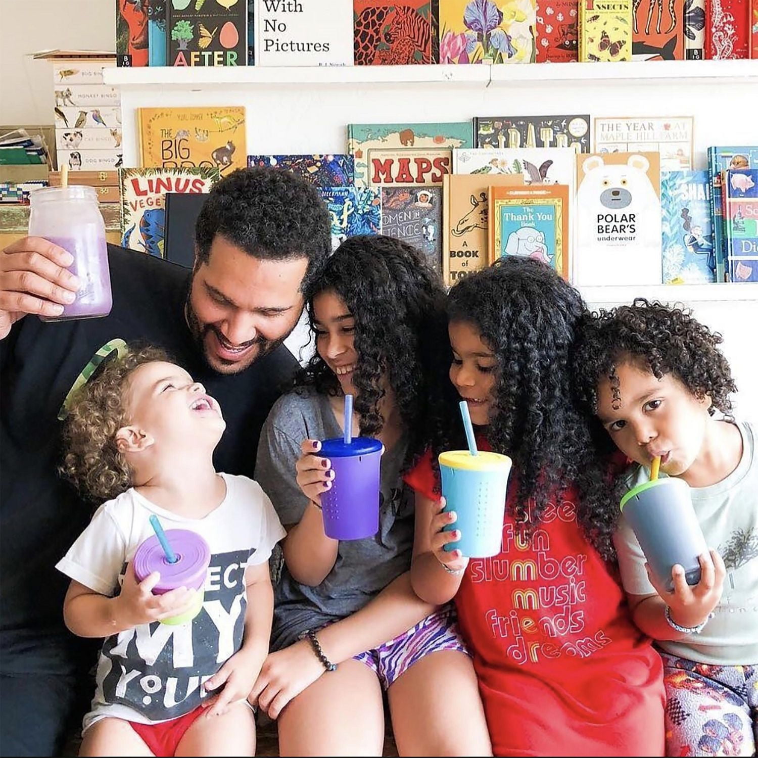 Tasse de paille GoSili, 12 oz. Ciel/Banane