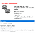 thumbnail image 2 of Rear Brake Drum Set 2 Piece - Compatible with 1991 - 1996 Buick Park Avenue 1992 1993 1994 1995, 2 of 2
