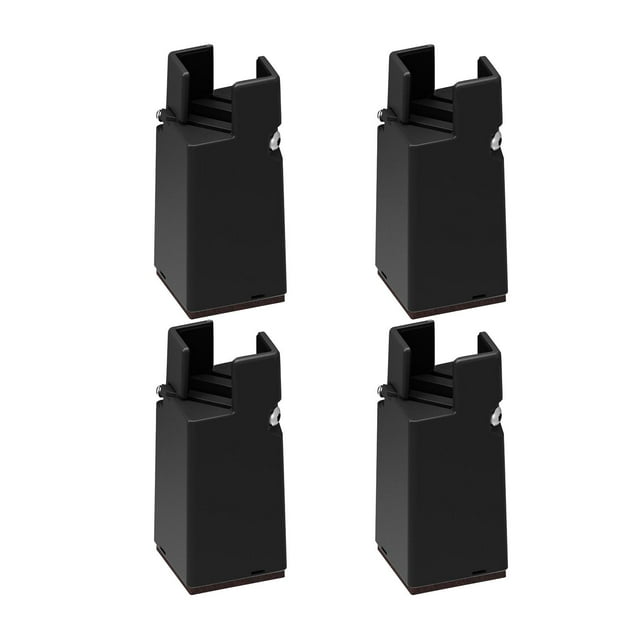 Paquete de 4 elevadores de patas para sillas y mesas. Extensores para muebles y escritorios. Al. 10 cm Negro 22-42 mm