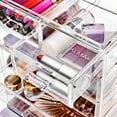 thumbnail image 4 of Acrylic Makeup Organizer - 4 Large & 2 Small Drawers for Vanity, Bathroom, Dorm, Desk, 4 of 7