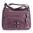 thumbnail image 2 of BadPiggies Crossbody Bag for Women Pocketbooks Soft PU Leather Purses and Handbags Multi Pocket Shoulder Bags - Purple, 2 of 9