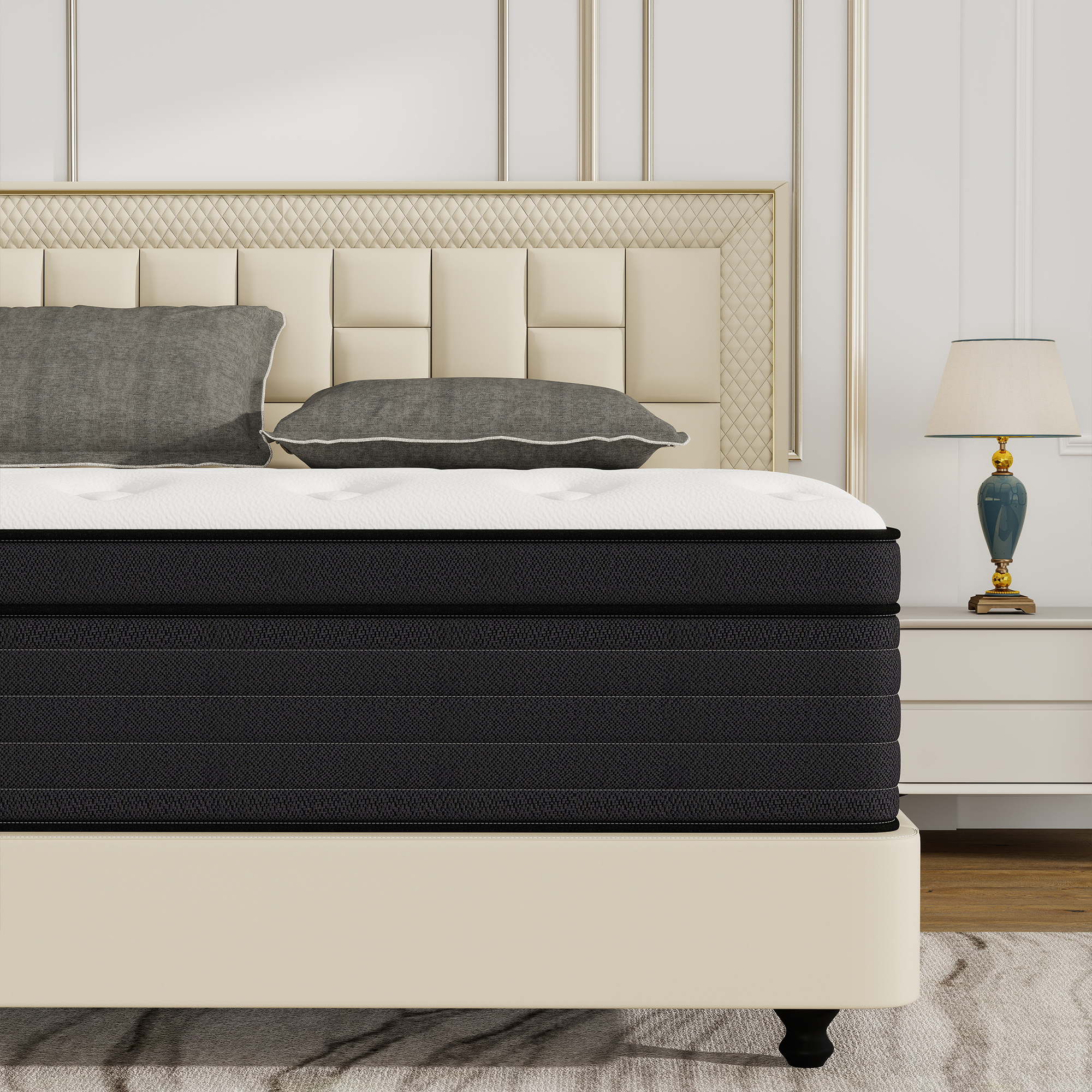 Yilicy 12 inch Queen Mattress, Gel Memory Foam & Spring Hybrid Medium Comfort Mattress in a Box,Adult
